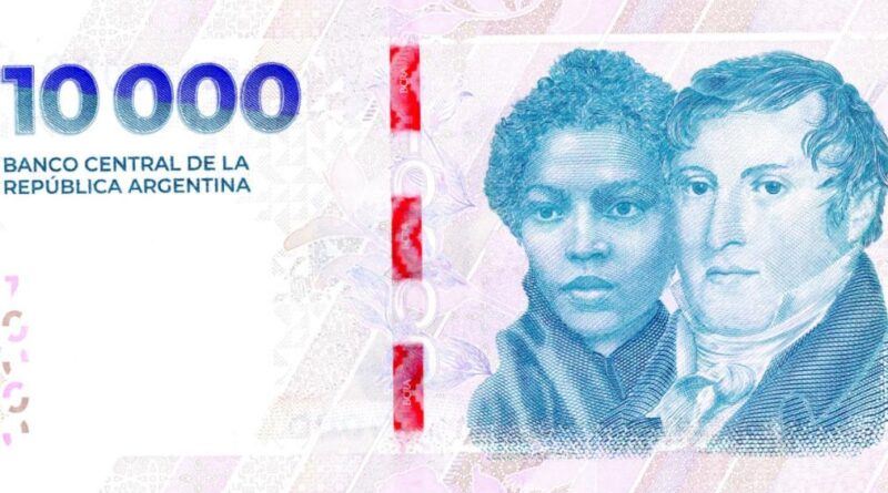 El Banco Central pone en circulación el nuevo billete de $10.000